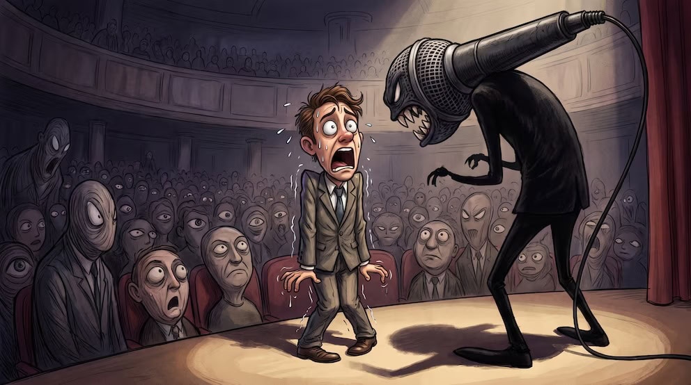 Hablar en público hipnosis Persona con miedo a hablar en público